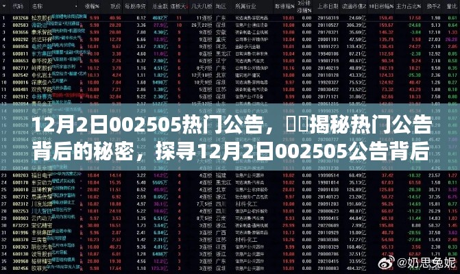 揭秘,12月2日热门公告背后的故事——探寻002505背后的秘密