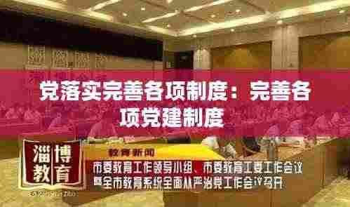 党落实完善各项制度:完善各项党建制度