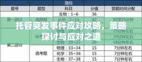 托管突发事件应对攻略,策略探讨与应对之道