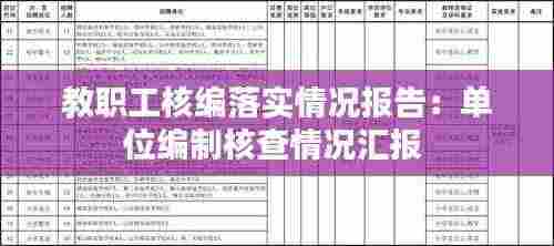 教职工核编落实情况报告:单位编制核查情况汇报