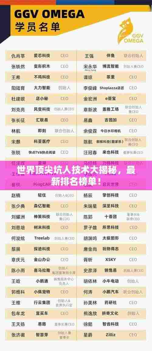 世界顶尖坑人技术大揭秘,最新排名榜单!