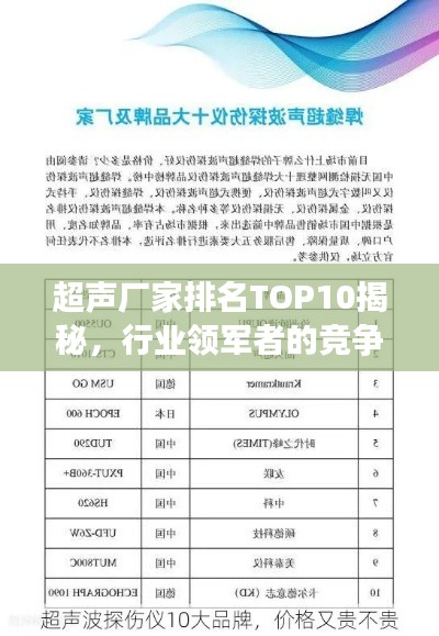 超声厂家排名TOP10揭秘,行业领军者的竞争优势深度解析
